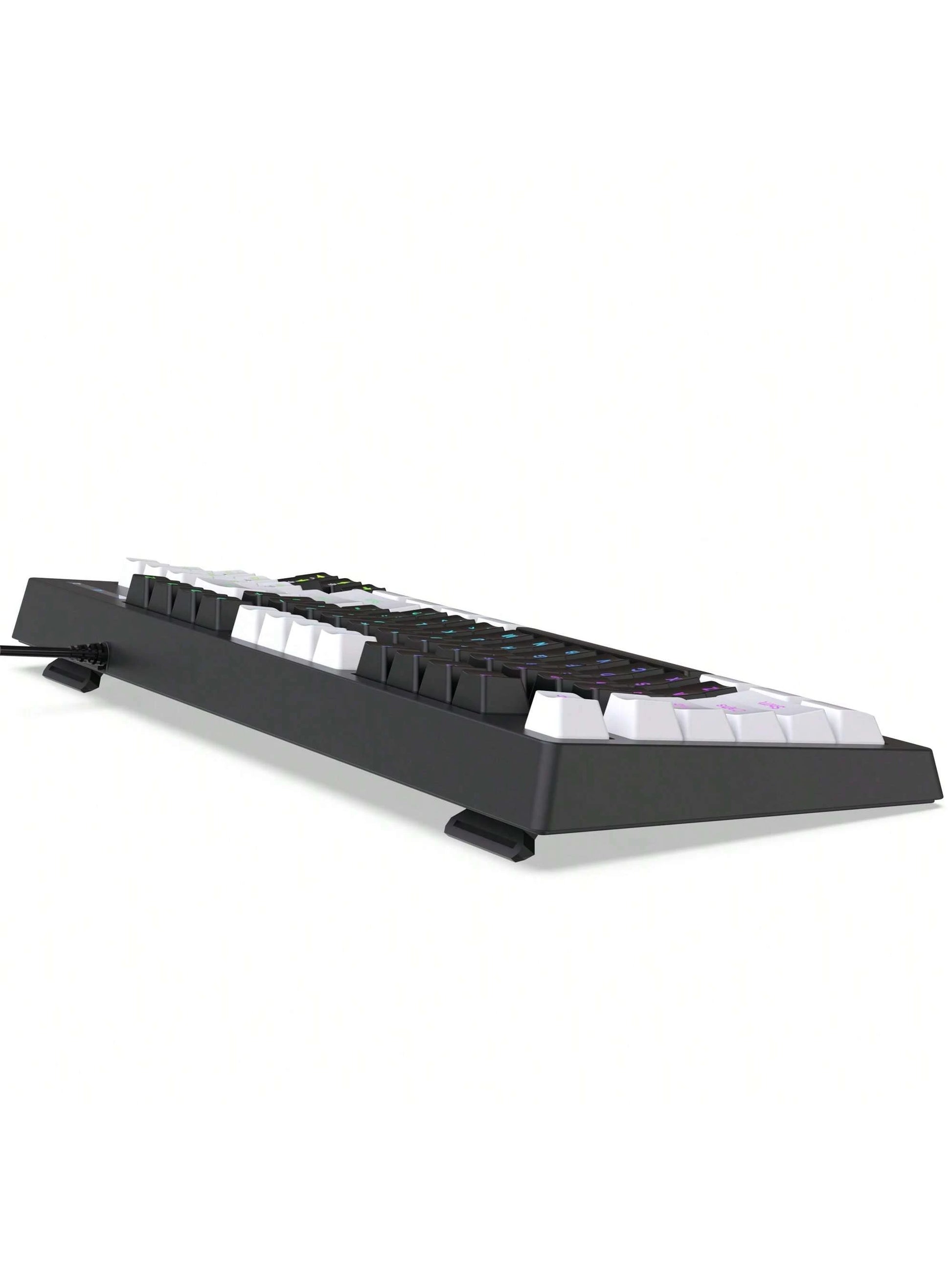 Snpurdiri Rgb Illuminated, Compact Gaming Keyboard, Usb Cable 87-Key Gaming Keyboard, Led Rainbow Backlit Keyboard, Membrane Keyboard, Suitable for Laptop, Pc Gaming, and Work Keyboard