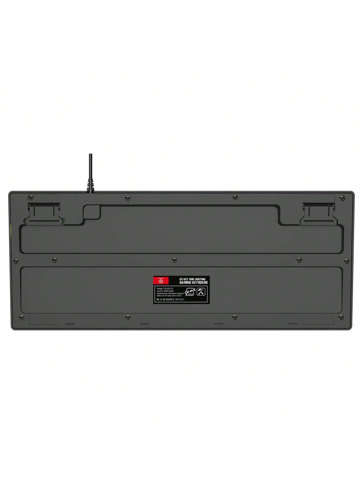 Snpurdiri Rgb Illuminated, Compact Gaming Keyboard, Usb Cable 87-Key Gaming Keyboard, Led Rainbow Backlit Keyboard, Membrane Keyboard, Suitable for Laptop, Pc Gaming, and Work Keyboard