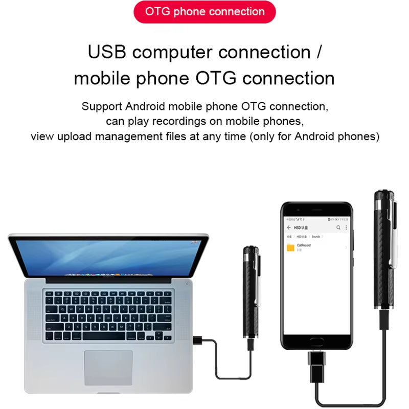 Voice Recorder Mini Pen Activated Recording Dictaphone Micro Audio Sound Digital Small Professional Usb Flash Secret Record